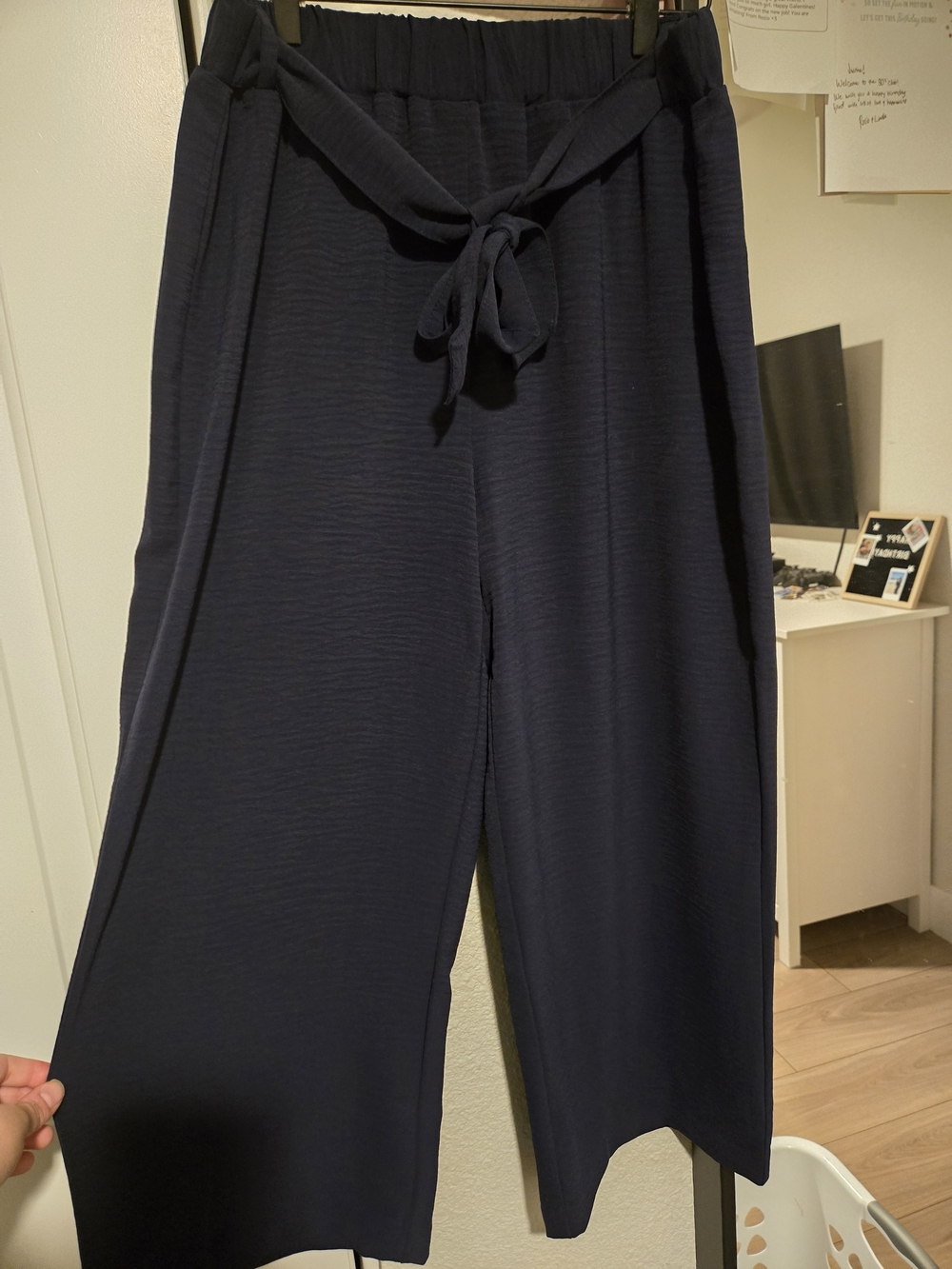 *NWOT/Never Worn* Rafaella Navy Tie-Waist Wide-Leg Pants